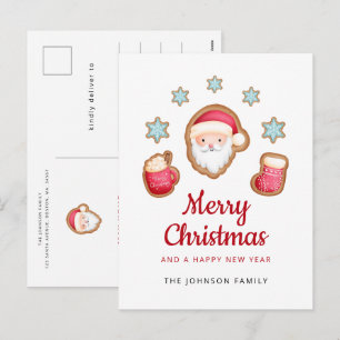 Cartão Postal De Festividades Papai Noel Fofo Feliz Natal