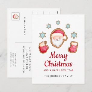 Cartão Postal De Festividades Papai Noel Fofo Feliz Natal