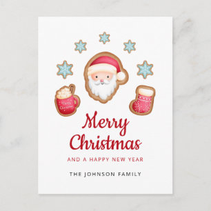 Cartão Postal De Festividades Papai Noel Fofo Feliz Natal