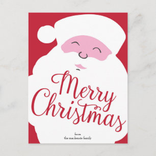 Cartão Postal De Festividades Papai Noel Grande e Feliz - Feliz Natal - Vermelho