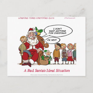 Cartão Postal De Festividades Papai Noel Muito Mau Situação Ideal Engraçado
