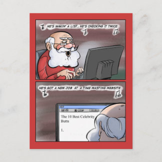 Cartão Postal De Festividades Papai noel que faz um cumprimento do Web site da