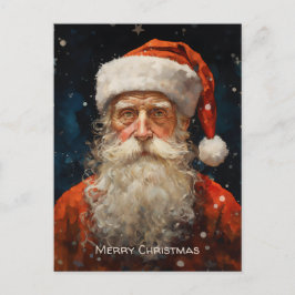 Cartão Postal De Festividades Papai Noel Retrato Van Gogh Estilo