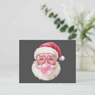 Cartão Postal De Festividades Papai Noel soprando bolha de Natal engraçado Natal