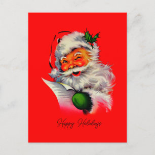 Cartão Postal De Festividades Papai Noel Vintage Natal retrô Clássico tradiciona