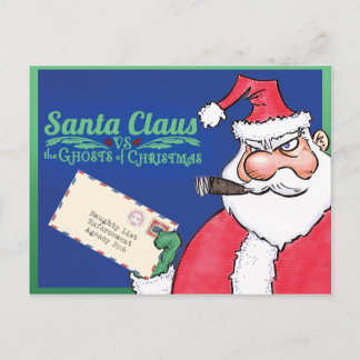Cartão Postal De Festividades Papai Noel Vs Os Fantasmas do Cartão de Natal