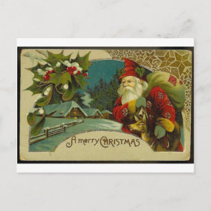 Cartão Postal De Festividades Papais noeis