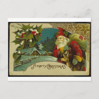 Cartão Postal De Festividades Papais noeis