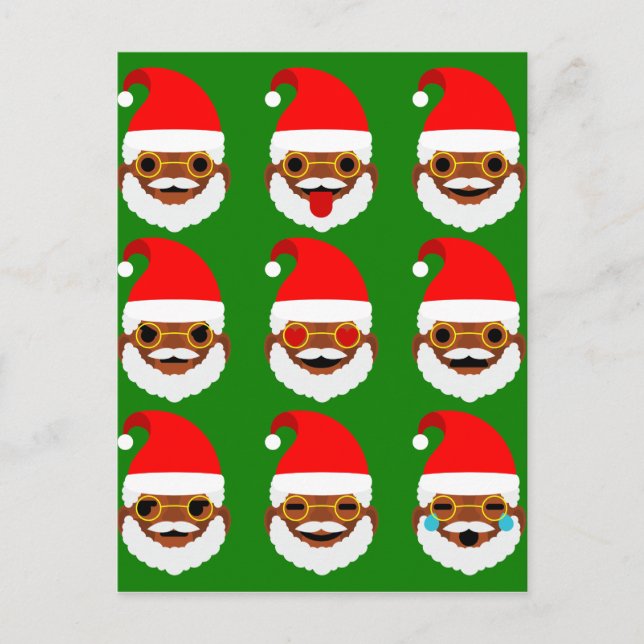 Cartão Postal De Festividades papais noeis africanos emoji emoticons (Frente)