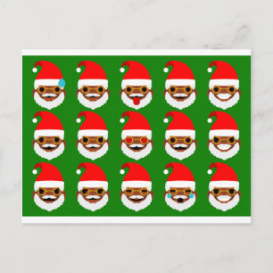 Cartão Postal De Festividades papais noeis africanos emoji emoticons