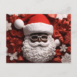 Cartão Postal De Festividades Papais noeis Africanos Negros Claus Melanin Natal