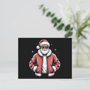 Cartão Postal De Festividades Papais noeis Afro-Americanos Natal Pajama Legal Ne