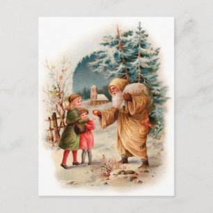 Cartão Postal De Festividades Papais noeis Alemães Antigos