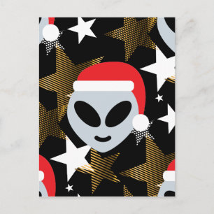 Cartão Postal De Festividades papais noeis alienígena emoji