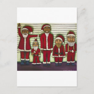 Cartão Postal De Festividades Papais noeis Alinhados