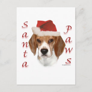 Cartão Postal De Festividades Papais noeis Beagle
