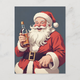 Cartão Postal De Festividades Papais noeis Bebados engraçados
