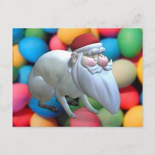 Cartão Postal De Festividades Papais noeis Bunny