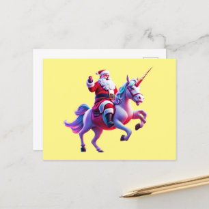 Cartão Postal De Festividades Papais noeis de Anel Unicorn