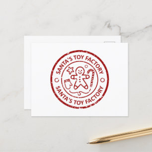 Cartão Postal De Festividades Papais noeis de arte em fábrica