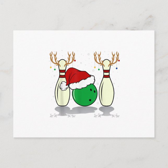 Cartão Postal De Festividades papais noeis de boliches de Natal correspondentes  (Frente)