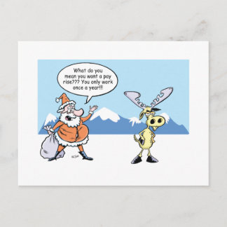 Cartão Postal De Festividades Papais noeis de Cartoons de Natal e Reindeer em Gr