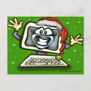 Cartão Postal De Festividades Papais noeis de computador