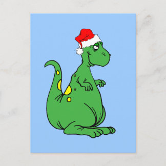 Cartão Postal De Festividades papais noeis de dinossauro