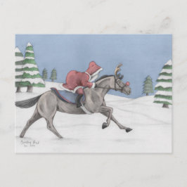 Cartão Postal De Festividades Papais noeis de galopagem