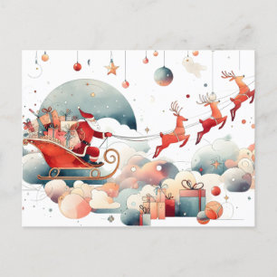 Cartão Postal De Festividades Papais noeis de natal