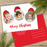 Cartão Postal De Festividades Papais noeis de Natal bonitos Elf Engraçados Image<br><div class="desc">Jolly Santa Claus e o gordinho e fofo Elf do Polo Norte. Este modelo de multifotos Whimsical e Divertida tem um layout de 3 fotos. Divertir-se em adicionar suas fotos a este layout é fácil com este design engraçado e fofo com chapéus bonitos. Deseje a você e a sua um...</div>