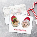 Cartão Postal De Festividades Papais noeis de Natal bonitos Elf Engraçados Image<br><div class="desc">Jolly Santa Claus e o gordinho e fofo Elf do Polo Norte. Este modelo de multifotos Whimsical e Divertida tem um layout de 3 fotos. Divertir-se em adicionar suas fotos a este layout é fácil com este design engraçado e fofo com chapéus bonitos. Deseje a você e a sua um...</div>