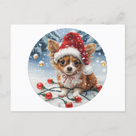 Cartão Postal De Festividades Papais noeis de Natal Chihuahua