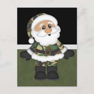 Cartão Postal De Festividades Papais noeis de Natal do Soldado Militar Personali