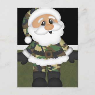 Cartão Postal De Festividades Papais noeis de Natal do Soldado Militar Personali