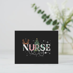 Cartão Postal De Festividades Papais noeis de Natal Favoritos Enfermeira Xmas dá