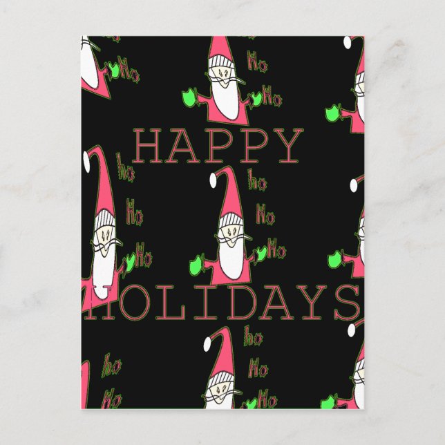 Cartão Postal De Festividades Papais noeis De Rato Jolly: Uma Ilustração De Féri (Frente)