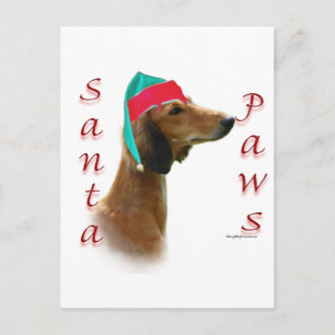 Cartão Postal De Festividades Papais noeis de Saluki Paws