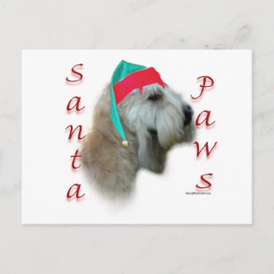 Cartão Postal De Festividades Papais noeis de terrier, de rodas revestidas, maci