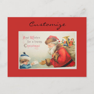 Cartão Postal De Festividades Papais noeis e nostalgia infantil Natal