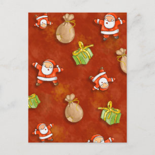 Cartão Postal De Festividades papais noeis e padrões de apresentação