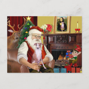 Cartão Postal De Festividades Papais noeis Em Casa - Whippet 7 - Papais noeis