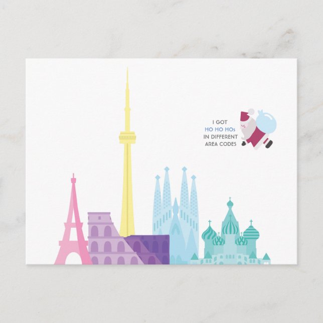 Cartão Postal De Festividades Papais noeis Engraçados Cartão de Viagem de Natal  (Frente)