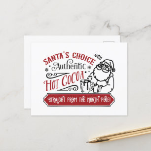 Cartão Postal De Festividades Papais noeis Escolha do cacau quente
