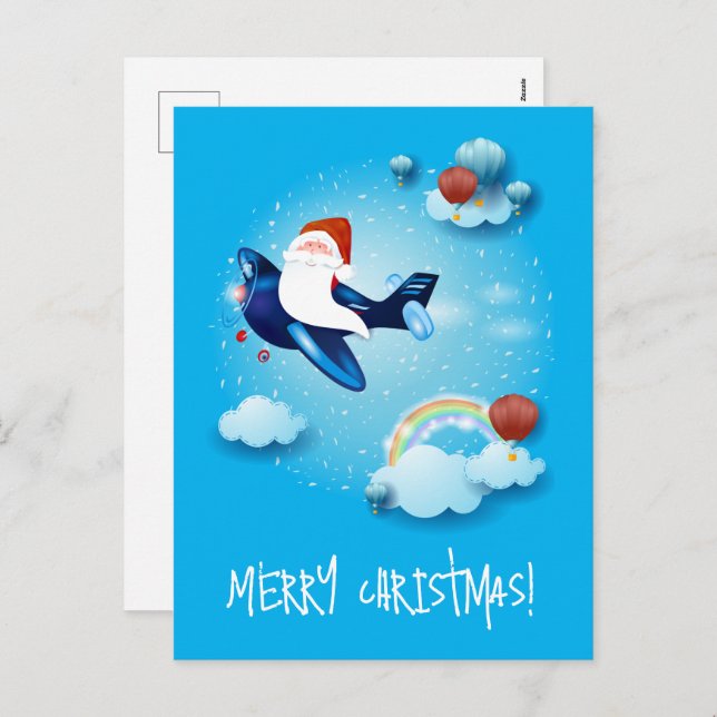 Cartão Postal De Festividades Papais noeis estão chegando (Frente/Verso)