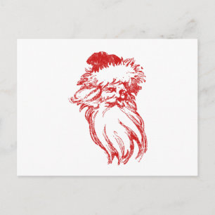 Cartão Postal De Festividades Papais noeis - Estilo de Letterpress Preto Invisí