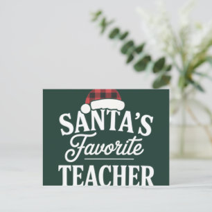 Cartão Postal De Festividades Papais noeis Favoritos de Professores Alunos de Na