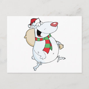 Cartão Postal De Festividades Papais noeis Felizes Funcionam Com Saco