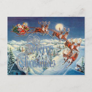 Cartão Postal De Festividades "PAPAIS NOEIS FELIZES, LEIGH & REINDEER por SHARON