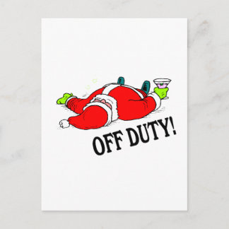 Cartão Postal De Festividades Papais noeis fora de serviço (Bebado)